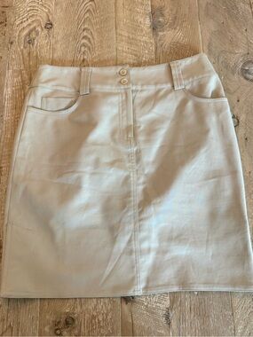 Etcetera Tan Mini Skirt with Button Waist 8